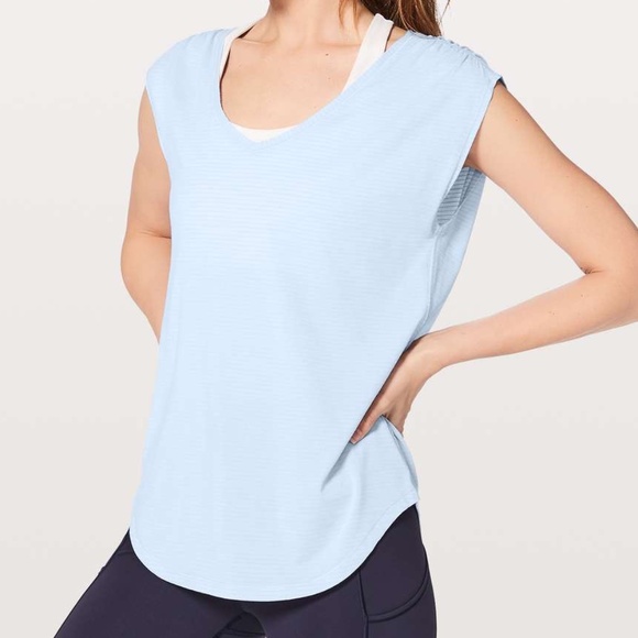 Lululemon Sweat Times Short Sleeve Size 8 Light Blue Color - Picture 1 of 9